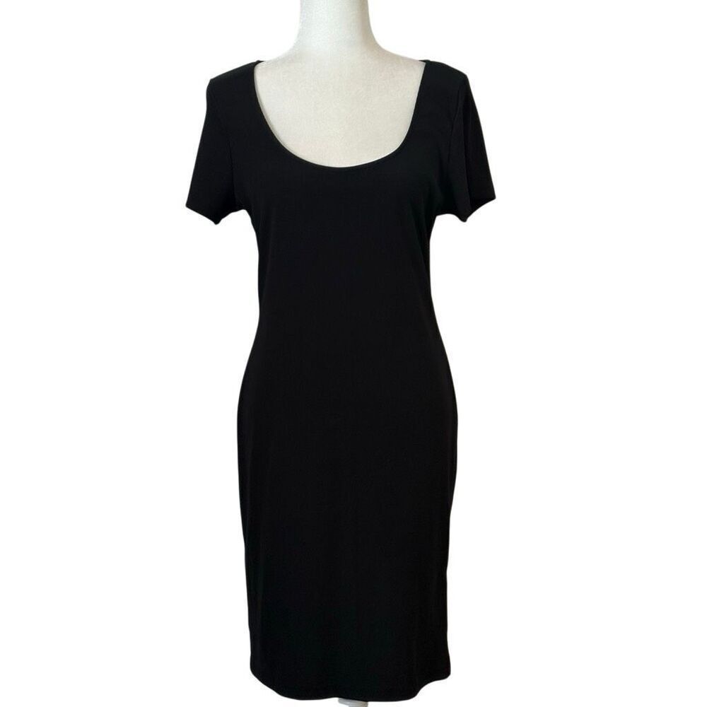 HM Black Stretchy Dress with Narrow Ribbing. Size L. Great Condition!!